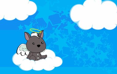 Küçük tatlı melek bebek xoloitzcuintle Meksika köpek karikatürü resimleme vektör formatında