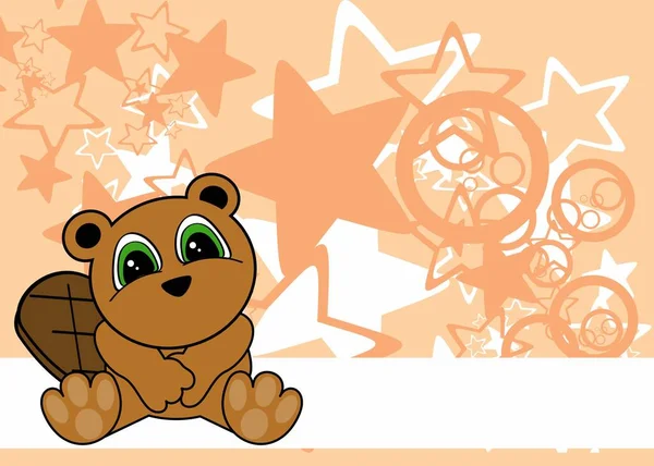 Baby Beaver Cartoon Background Vector Format — Vettoriale Stock