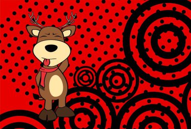 komik genç geyik karakteri çizgi film kawaii tanıtım arkaplanı vektör biçiminde