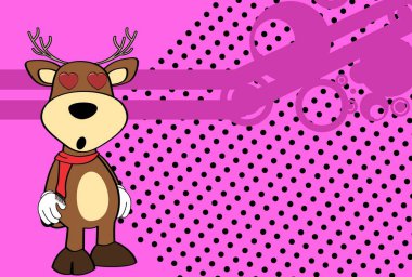 komik genç geyik karakteri çizgi film kawaii tanıtım arkaplanı vektör biçiminde