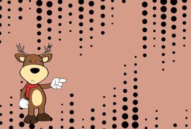 komik genç geyik karakteri çizgi film kawaii tanıtım arkaplanı vektör biçiminde