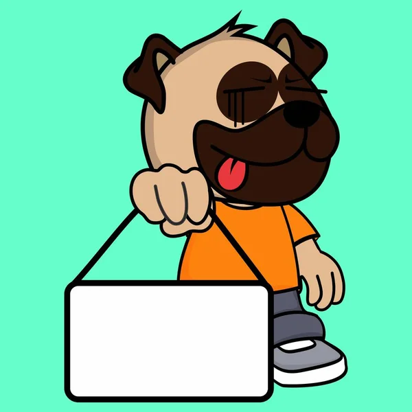 Pug Hond Kind Cartoon Kleding Illustratie Vector Formaat — Stockvector