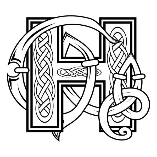 Keltischer Buchstabe Abbildung Vektorformat — Stockvektor