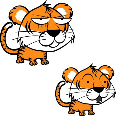 Küçük kaplan çizgi film ifade paketi vektör biçiminde