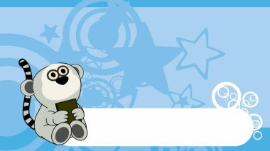 Oturan bebek lemur çizgi film arka plan vektörü