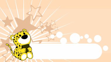 Oturan bebek leopar çizgi film arka plan vektörü