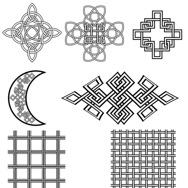 Abstrakte Isolierte Keltische Symbole Verpacken Illustration Vektorformat — Stockvektor