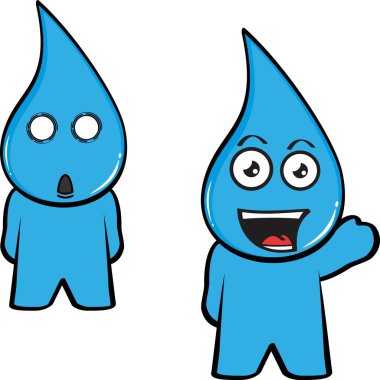 su damlası karakteri çizgi film paketi kawaii ifade paketi vektör biçiminde