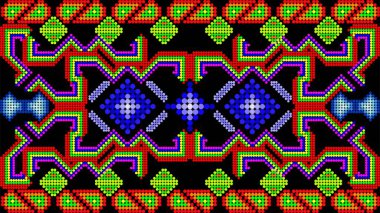 huichol Mexico sanat arka planı vektör biçiminde