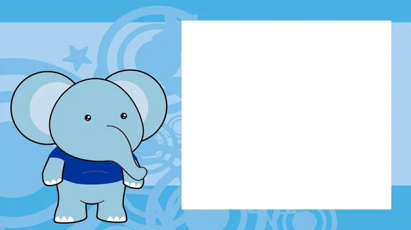 Elefante Pie Chibi Dibujos Animados Marco Imagen Formato Vectorial — Vector de stock