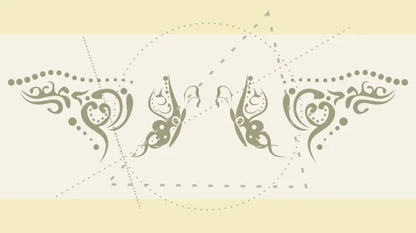 Abstraktní Kmenové Motýl Tetování Pozadí Vektorovém Formátu — Stockový vektor
