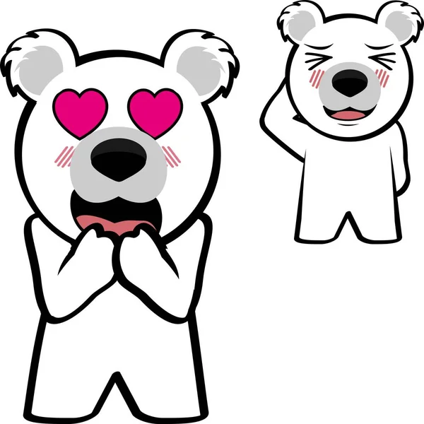 Chibi Polar Oso Niño Colección Paquetes Expresión Dibujos Animados Formato — Archivo Imágenes Vectoriales