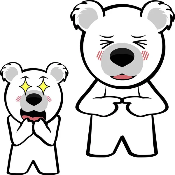 Küçük kutup ayısı çocuk çizgi film ifade paketi koleksiyonu vektör biçiminde 