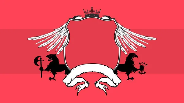 Heraldyczny Herb Grzebień Gryfa Ilustracja Tła Formacie Wektorowym — Wektor stockowy