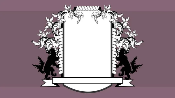 Emblema Della Cresta Del Lupo Araldico Illustrazione Sfondo Formato Vettoriale — Vettoriale Stock