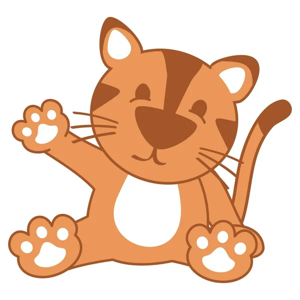 Μωρό Γάτα Εικονογράφηση Κινουμένων Σχεδίων Μορφή Διάνυσμα — Διανυσματικό Αρχείο