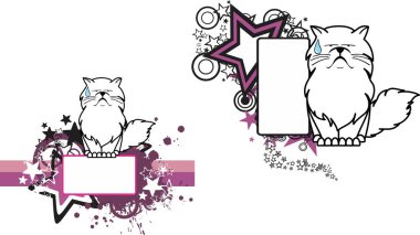 İranlı kedi çizgi film reklam panosu paketi vektör biçiminde