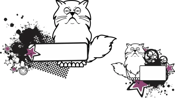 Περσική Γάτα Καρτούν Διαφημιστική Πλακέτα Μορφή Διάνυσμα — Διανυσματικό Αρχείο