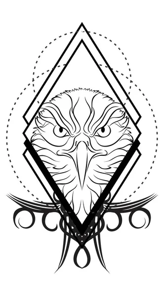 Eagle Head Tattoo Pack Illustration Vector Format — Stock Vector