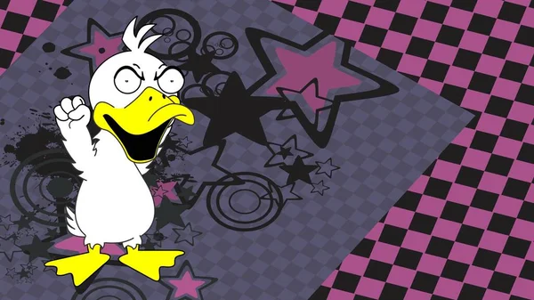 Funny Duck Goose Cartoon Background Vector Format — ストックベクタ