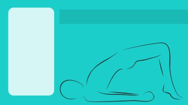 yoga, vektör biçiminde siluet illüstrasyon arkaplanı oluşturur