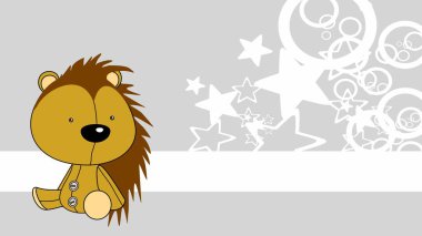 baby porcupine plush toy cartoon background illustration in vector format