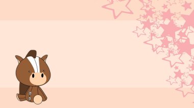 baby horse plush toy cartoon background illustration in vector format