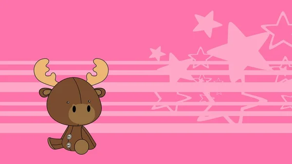 Baby Moose Plush Toy Cartoon Background Illustration Vector Format — 图库矢量图片