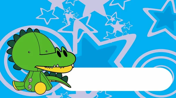 Baby Krokodýlí Plyš Hračka Kreslené Pozadí Ilustrace Vektorovém Formátu — Stockový vektor