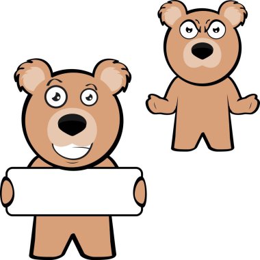 teddy bear character cartoon kawaii expressions pack in vector format