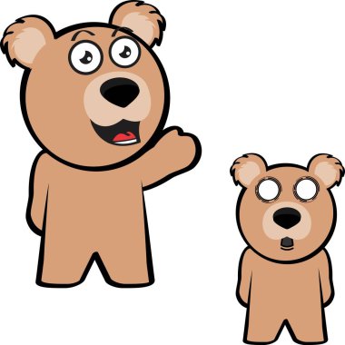 Oyuncak ayı karakteri çizgi film kawaii ifadeleri vektör biçiminde paketlenir