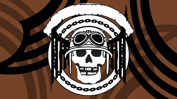 Biker Skull Tattoo Illustration Background Vector Format — Διανυσματικό Αρχείο