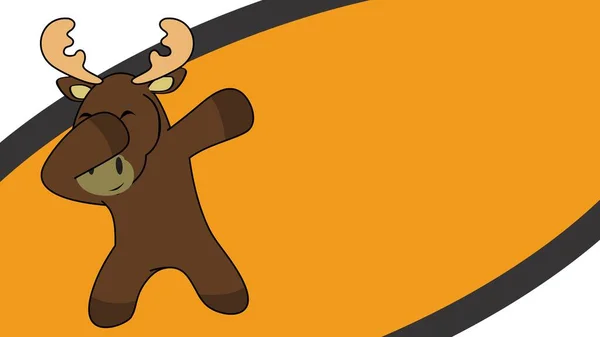 Dab Pose Moose Cartoon Vector Format — ストックベクタ