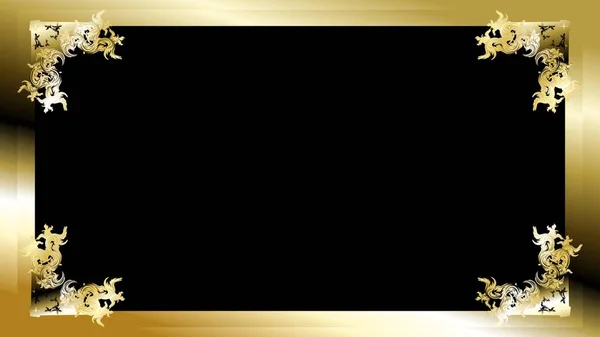 Элегантный Черный Роскошный Золотой Фон Рамы Векторном Формате — стоковый вектор
