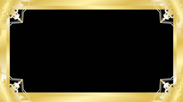 Элегантный Черный Роскошный Золотой Фон Рамы Векторном Формате — стоковый вектор