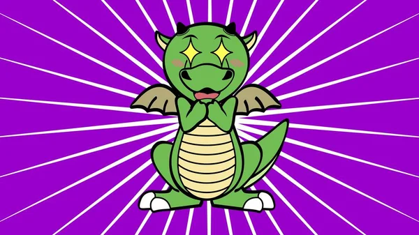 Cute Dragon Cartoon Poster Background Illustration Vector Format — Διανυσματικό Αρχείο