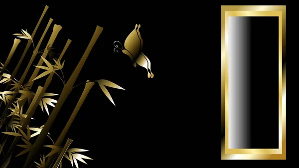 Luxury Golden Asian Black Background Illustartion Vector Format — Διανυσματικό Αρχείο