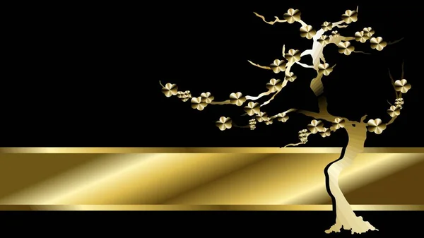 Luksusowy Złoty Azjatycki Czarny Tło Ilustracja Format Wektora — Wektor stockowy