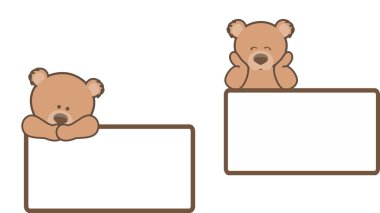 bebek ayıcık karikatür ilan panosu vektör biçiminde kopya alanı illüstrasyonuName