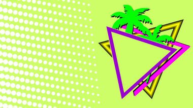 yaz palmiyeleri silueti Hawai arka plan posta renkli illüstrasyon vektör biçiminde