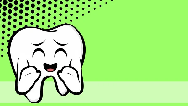 Molar Tooth Character Cartoon Background Illustration Vector Format Kawaii Expression — Vector de stock