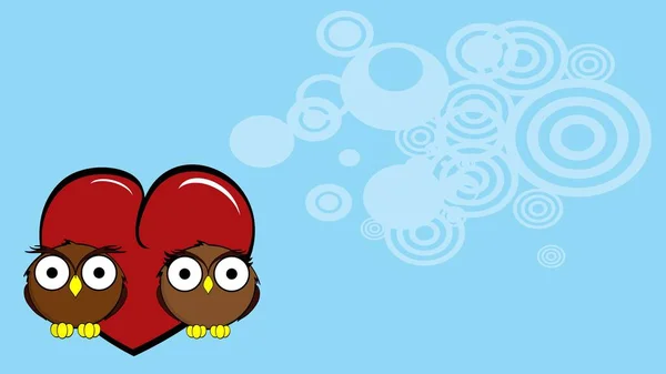 Happy Owl Family Cartoon Background Illustration Vector Format — Stock Vector