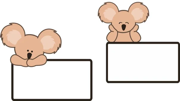 Baby Koala Cartoon Billboard Pack Copy Space Illustration Vector Format — Image vectorielle