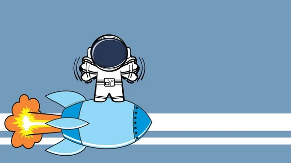 Standing Astronaut Kid Cartoon Background Vector Format — Stockvektor