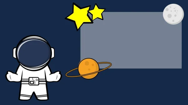 Standing Spaceman Kid Cartoon Background Vector Format — ストックベクタ