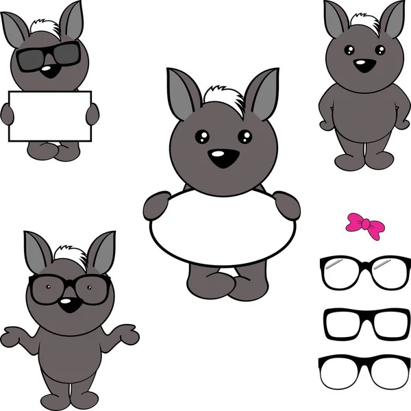 Chibi Xoloitzcuintle Kid Cartoon Billboard Glasses Pack Illustration Vector Format — 스톡 벡터