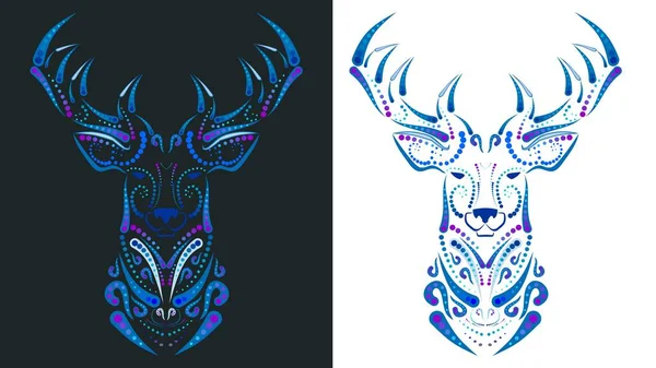 Deer Mexican Huichol Art Illustration Pack Collection Vector Format — Archivo Imágenes Vectoriales