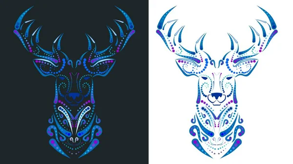 Deer Mexican Huichol Art Illustration Pack Collection Vector Format — Vettoriale Stock