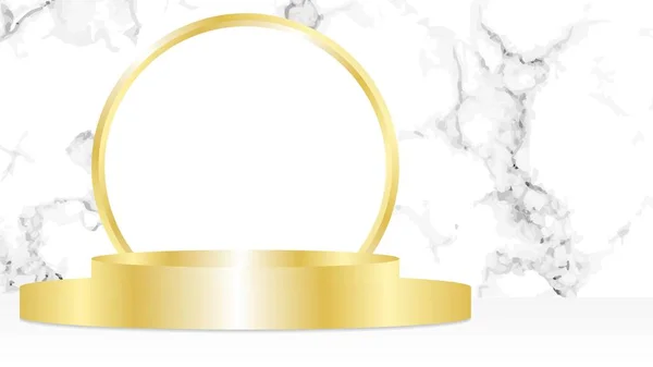 White Marble Golden Stand Mockup Invitation Background Card Vector Format —  Vetores de Stock