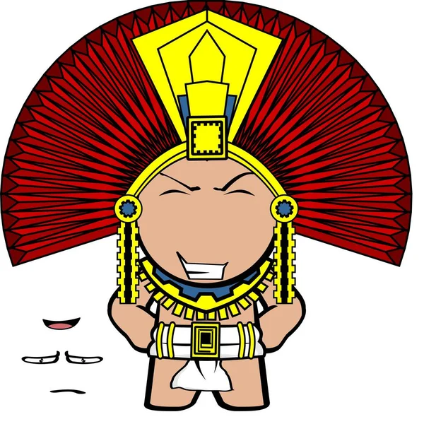 Funny Aztec Kid Mexican God Cartoon Set Vector Format — Stock vektor